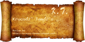 Krucsó Tamás névjegykártya
